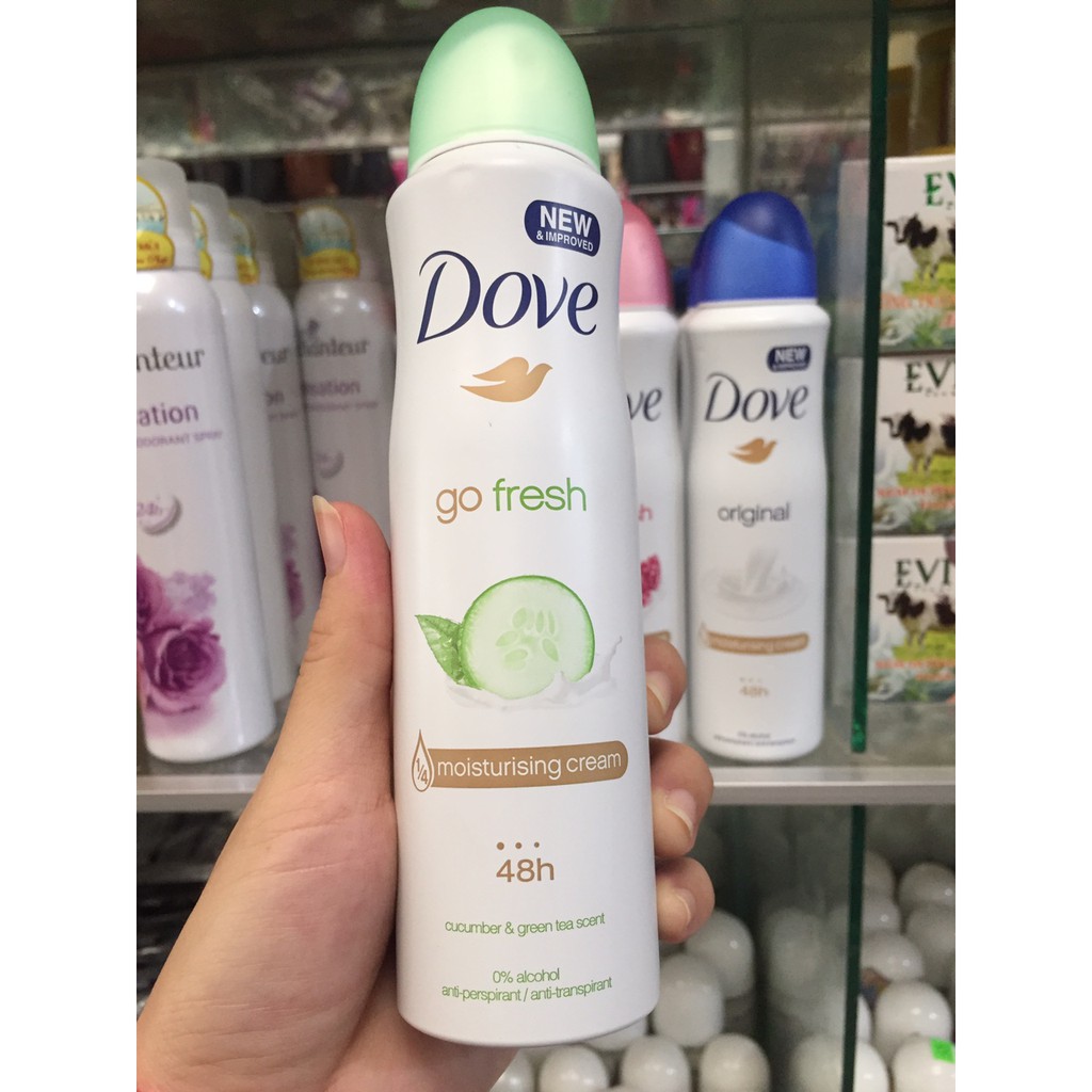 [ĐỦ MÙI] Xịt khử mùi Dove Original Moisturising Cream 48H 150ml