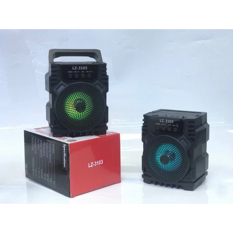 Loa Bluetooth mini xách tay lz3101 - lz3103 nhỏ gọn âm thanh siêu hay đèn led nhấp nháy Hỗ trợ cắm thẻ nhớ, USB
