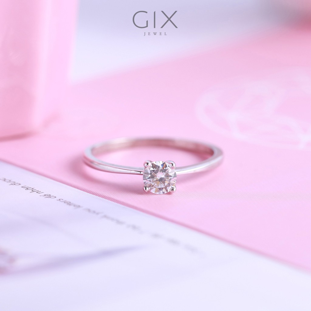 Nhẫn bạc nữ mạ vàng kim cương nhân tạo cao cấp sang trọng sáng lấp lánh Gix Jewel SPGN11