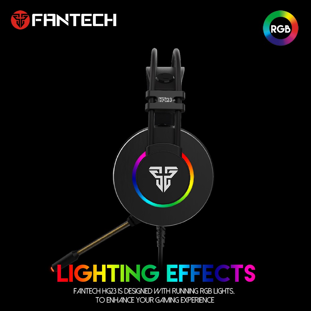 Tai nghe Chụp tai Gaming FANTECH HG23 OCTANE 7.1 LED RGB - Hãng phân phối chính thức
