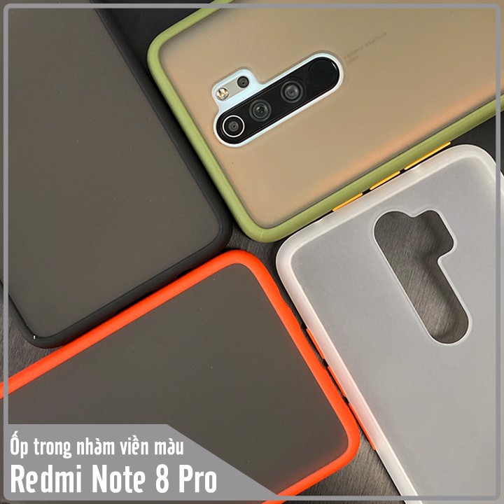 Ốp lưng Xiaomi Redmi Note 8 Pro trong nhám viền màu | BigBuy360 - bigbuy360.vn