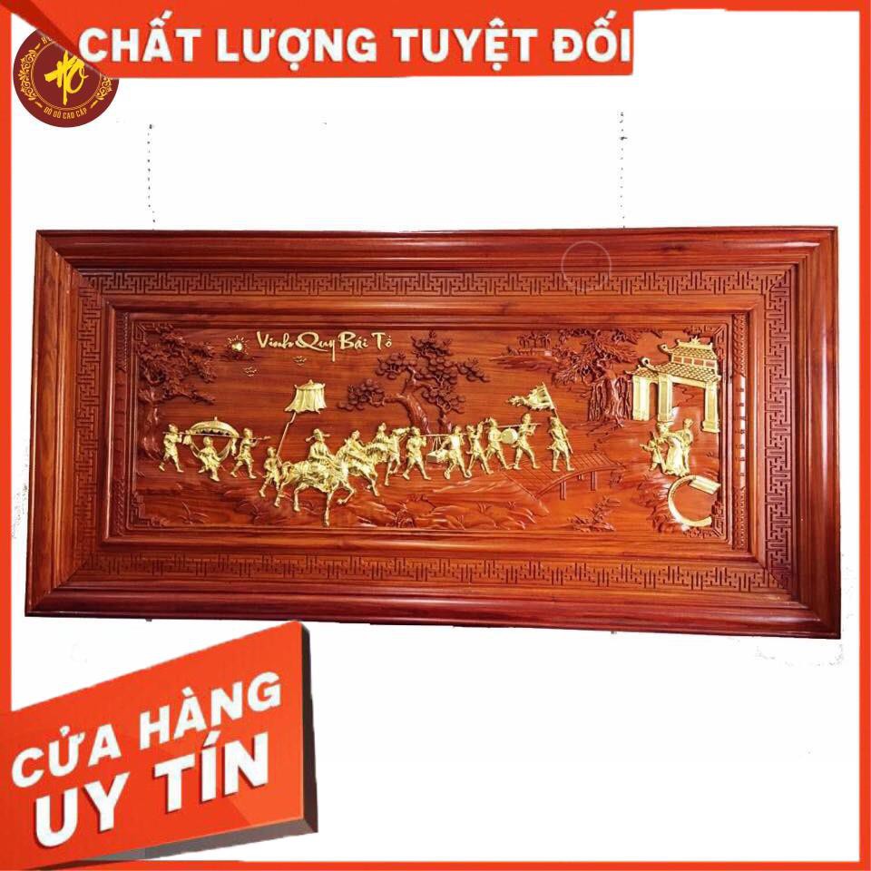 [ TRANH MẠ VÀNG ] Tranh gỗ hương Vinh quy bái tổ