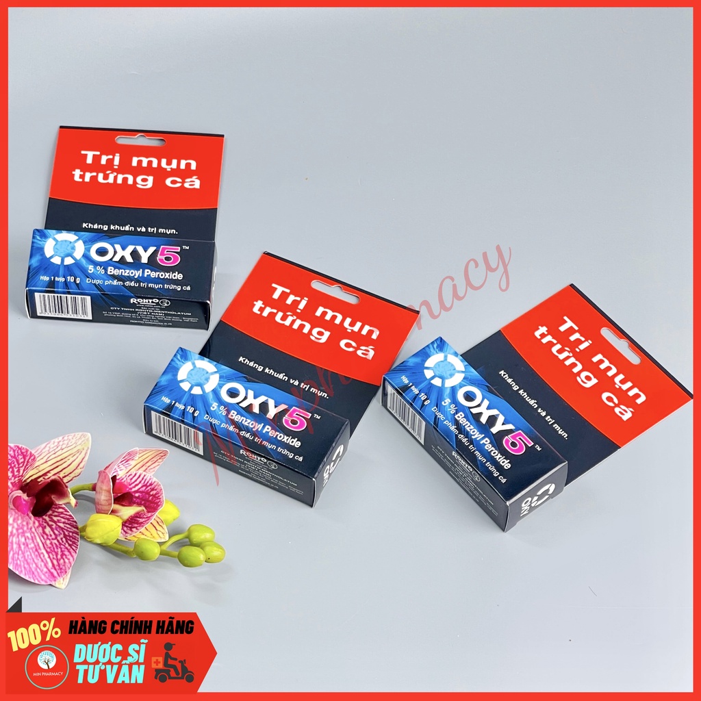 Kem Chấm Mụn OXY 5 - OXY 10 Giảm Mụn Bọc &amp; Mụn Trứng Cá 10g Benzoyl Peroxide - Minpharmacy