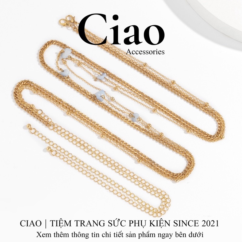 [HOẢ TỐC 1H] Vòng bụng/ Vòng eo set 3 dây thiết kế đính charm trendy mã 05 Ciao accessories