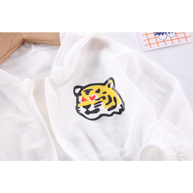 Áo Khoác Chống Nắng Tay Dài Có Khóa Kéo In Họa Tiết Hoạt Hình Kích Thước 80-120cm Thời Trang Mùa Hè Cho Bé