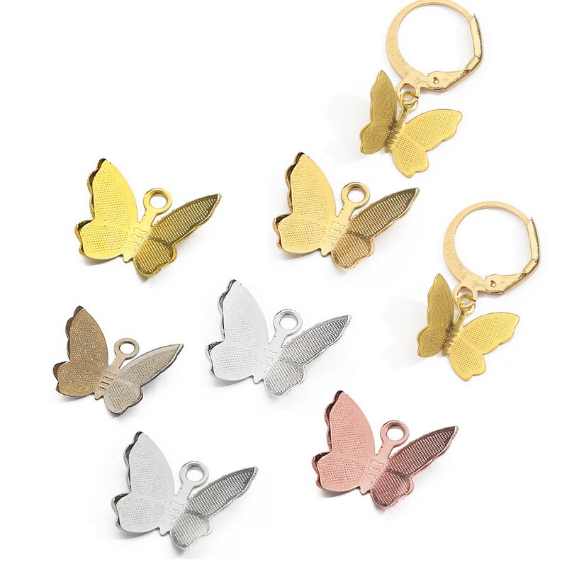 Bộ 50 phụ kiện charm hình bướm dùng làm đồ trang sức