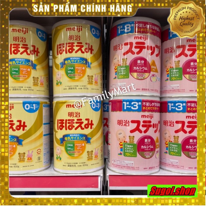 Sữa Meiji nội địa Nhật cho bé số 0-1/số 1-3 hộp sắt 800gr và dạng thanh (Date mới nhất)