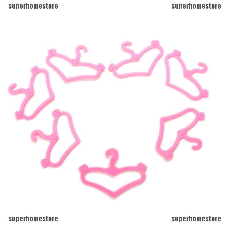 Set 100 Móc Treo Quần Áo Màu Hồng Cho Búp Bê Barbie