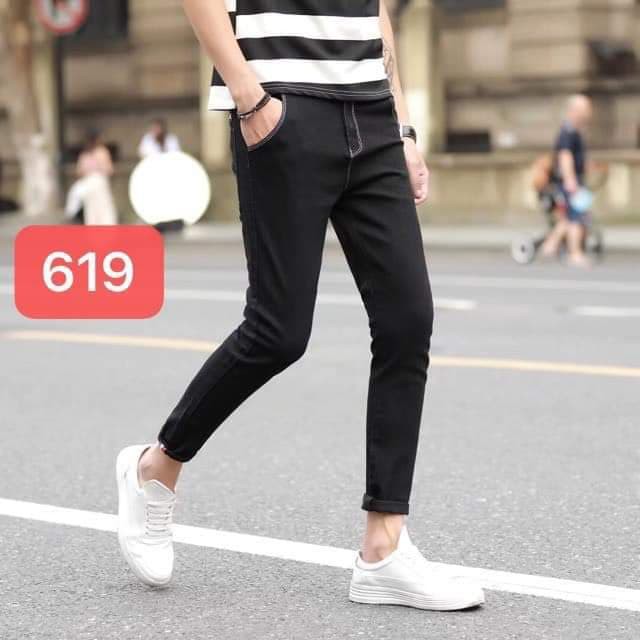 quần jean dáng classic màu đen, cực tôn dáng #619 size 27-35