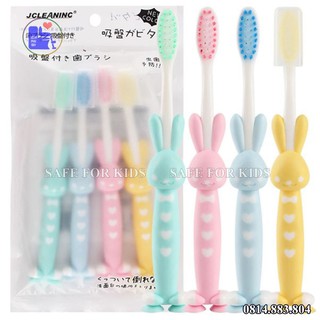 Bàn Chải Đánh Răng Cho Bé Lông Mềm Hình Thú Ngộ Nghĩnh - Bộ 4 Bàn Chải
