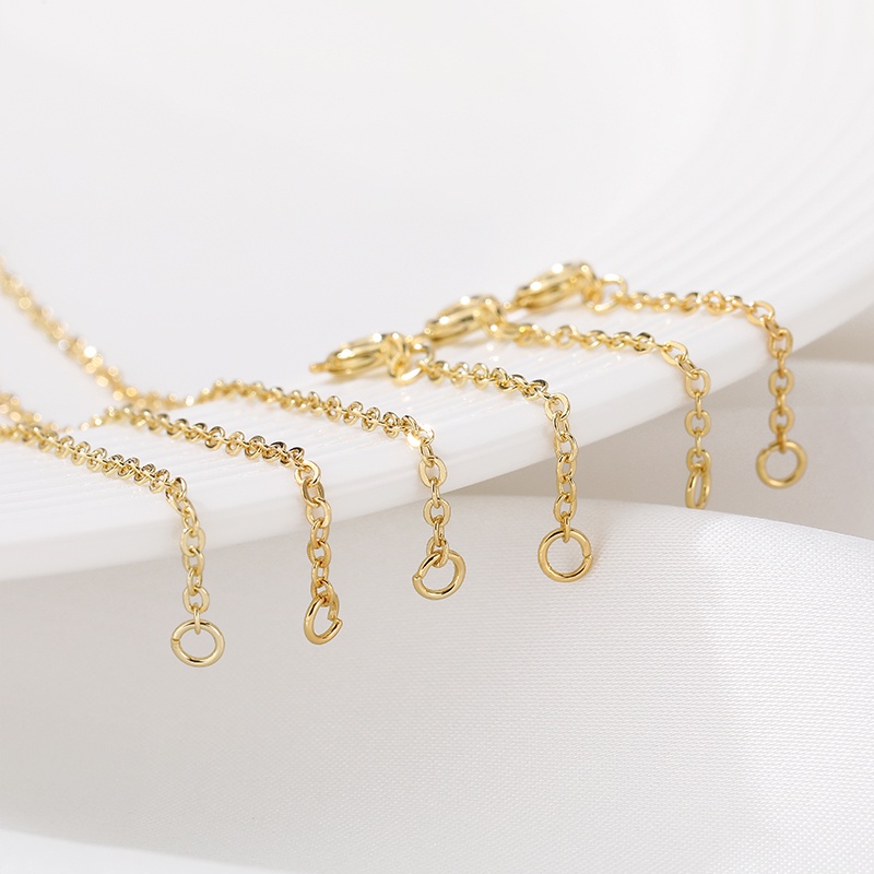 Phụ Kiện Móc Khóa Nối Dài Dây Chuyền/Trang Sức Thủ Công Bằng Đồng 14K Màu Vàng Kim diy