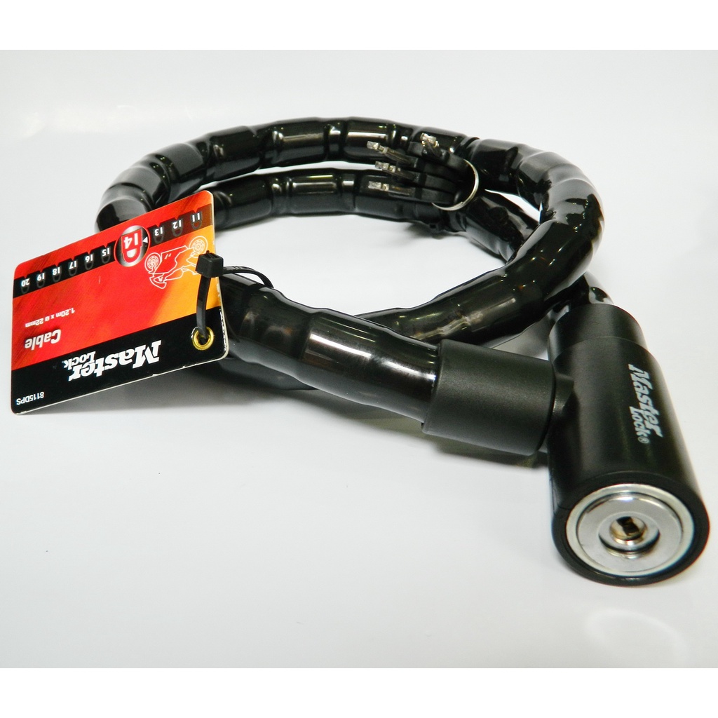 Khóa xe máy 8115 DPS dây thép lồng thép dài 1.2m x 22mm 4 chìa vuông - MSOFT