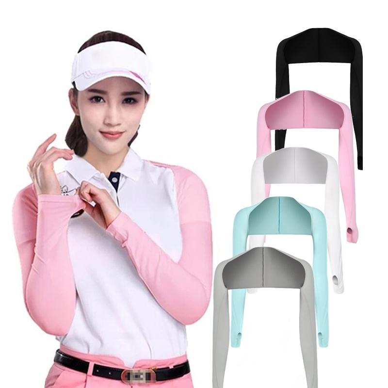 Găng cánh tay kiêm bảo vệ cổ chống nắng/ tia UV thông thoáng cho hoạt động ngoài trời