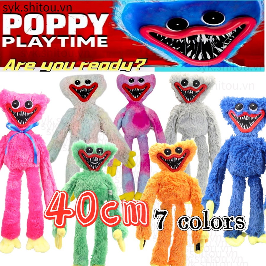 Đồ chơi nhồi bông Huggy Wuggy 40cm trong Poppy Playtime vui nhộn dành cho bé với 7 màu bắt mắt