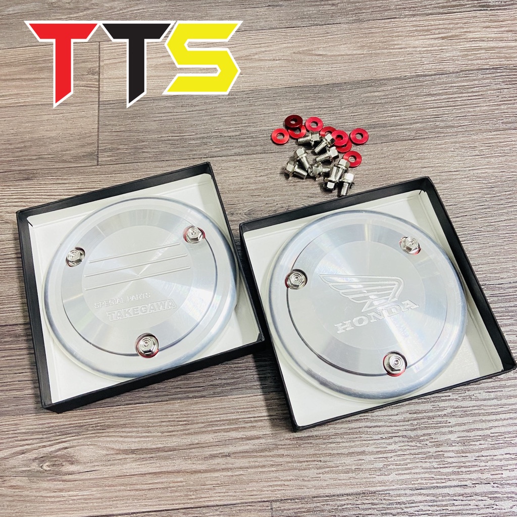 Nắp 3 lổ ốp nồi chất liệu nhôm nguyên khối CNC sáng bóng lắp xe WAVE, DREAM, FUUTRE ( Tặng kèm ốc SALAYA )