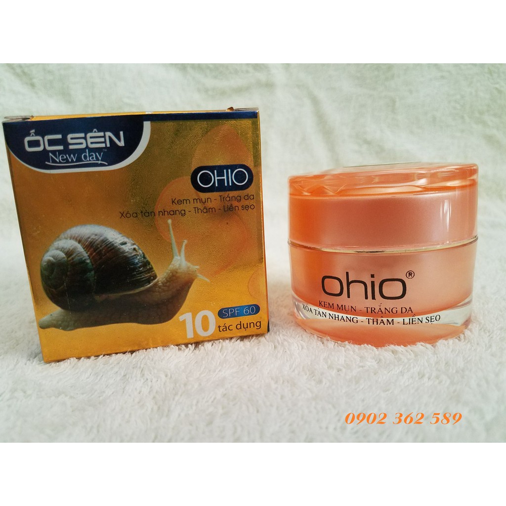 Kem Mụn Trắng Da - Xóa Tàn Nhang - Thâm - Liền Sẹo - OHIO 10 Tác Dụng OHIO ỐC SÊN NEWDAY