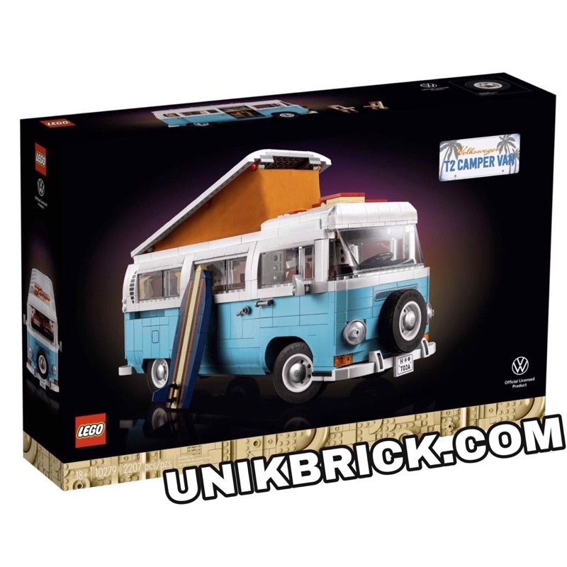 [CÓ HÀNG] Lego UNIK BRICK LEGO Creator 10279 Volkswagen T2 Camper Van Xe cắm trại xanh dương chính h