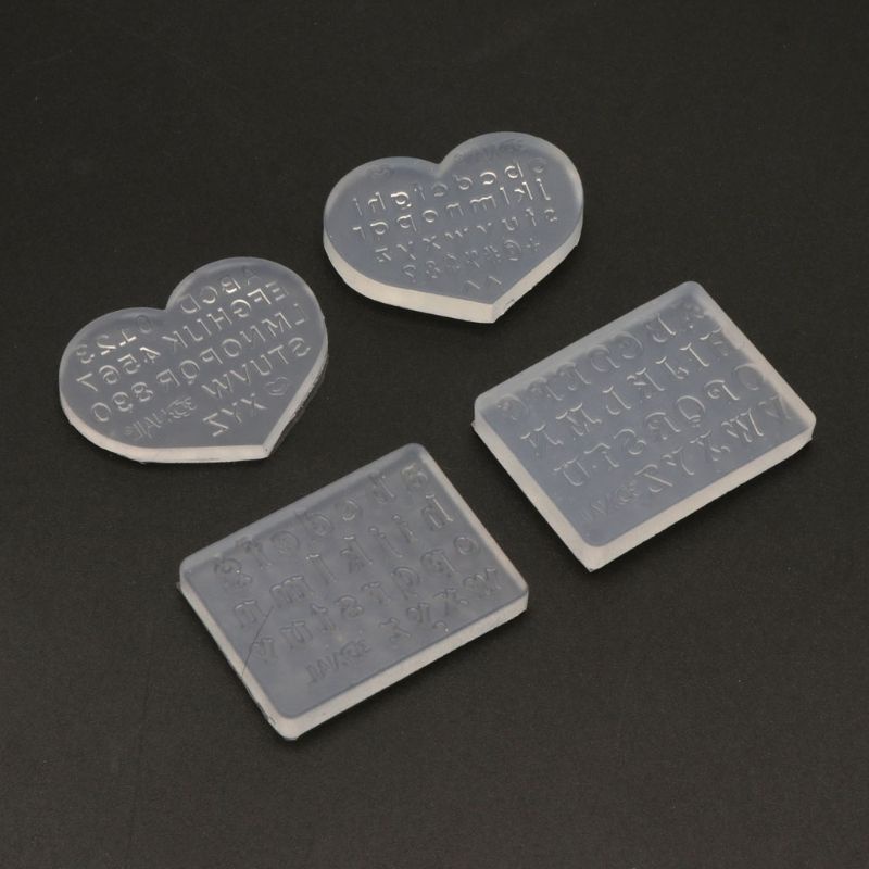 Bộ 2 Khuôn Silicone 3mm Làm Mặt Dây Chuyền Hình Chữ Cái / Số