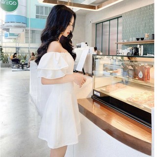 Đầm cúp ngực phối tay bèo tầng