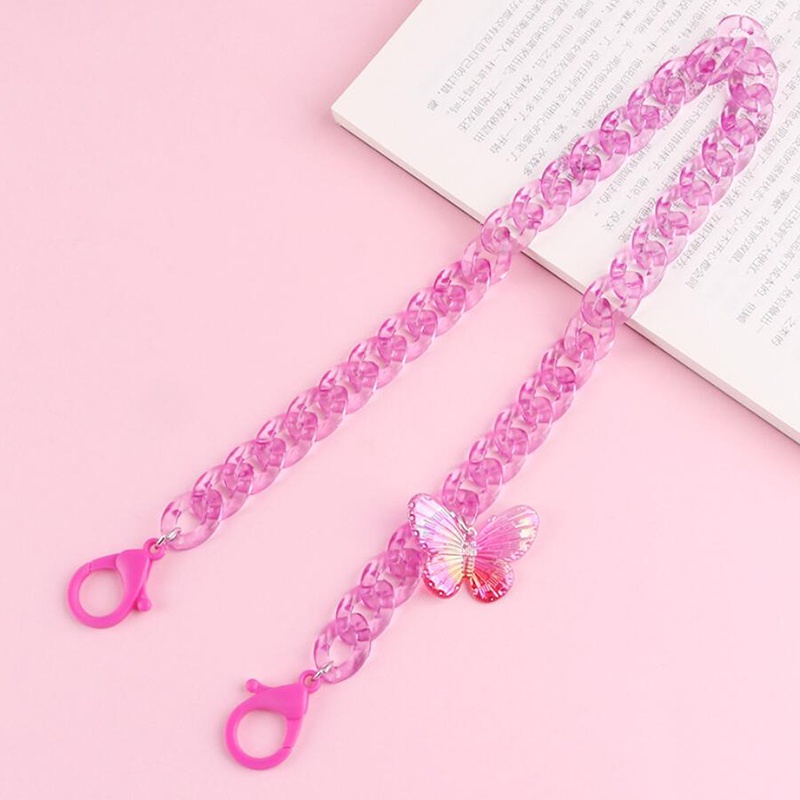 Dây đeo mắt kính hình bướm làm từ acrylic màu kẹo ngọt ngào