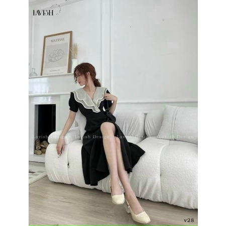 Đầm Nữ Dáng Dài Chất Cotton Lạnh Phối Tơ Gân Kèm Nút Bọc Sịn Sò Mặc Đẹp Tôn Dáng NEW UNISEX