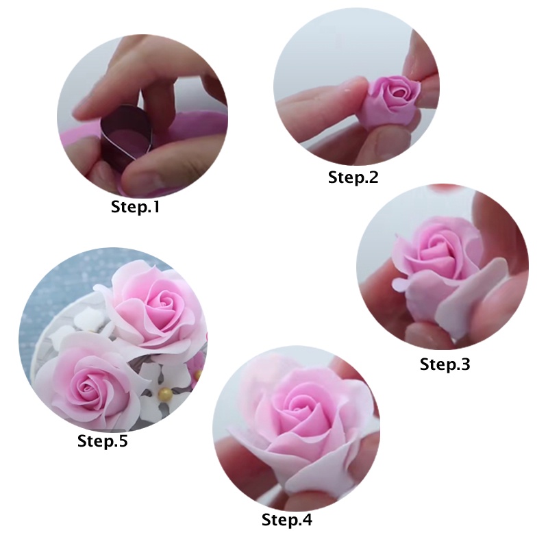 Khuôn Silicone Làm Bánh Tạo Hình Cánh Hoa Hồng Đẹp Mắt Tiện Dụng CS365