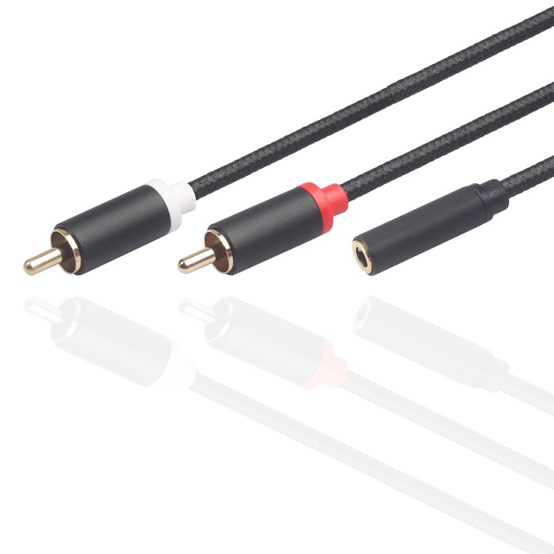 Cáp Chuyển Đổi Âm Thanh 3.5mm Sang 2 Rca Jack Cắm 3.5mm