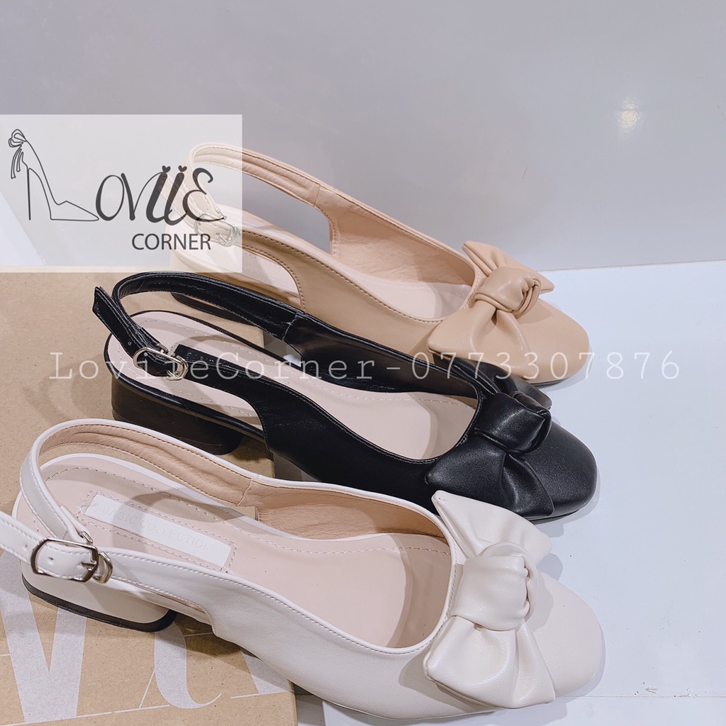 SANDAL NỮ LOVIIECORNER - SỤC NỮ THỜI TRANG ĐẾ VUÔNG 2 PHÂN BÍT MŨI NƠ XÒE DA MỀM MŨI TRÒN-GIÀY CÔNG SỞ S210708