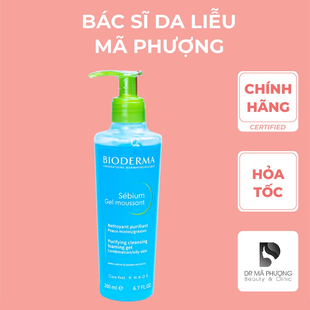 [CÓ BILL] Sữa rửa mặt cho da dầu mụn Bioderma Gel Moussant
