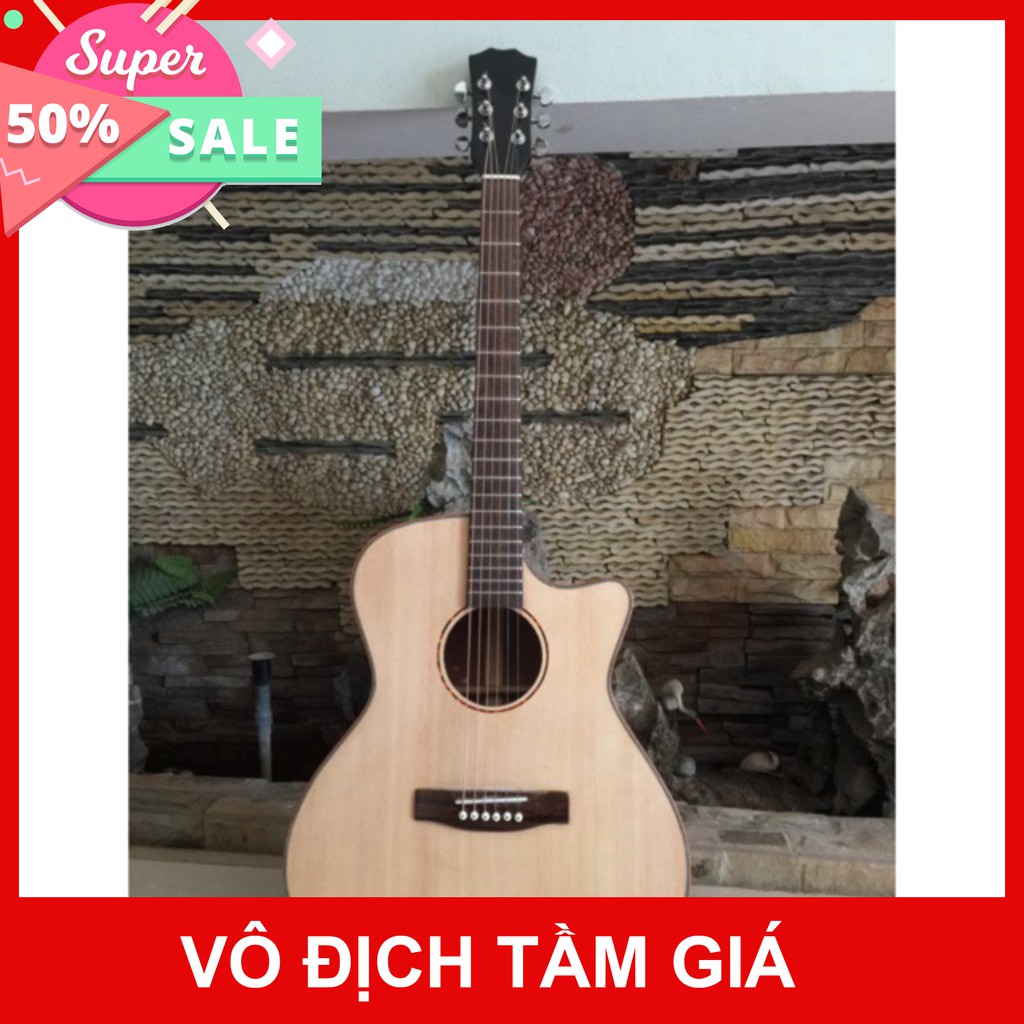 Guitar Acoustic gỗ hồng đào + Bao da