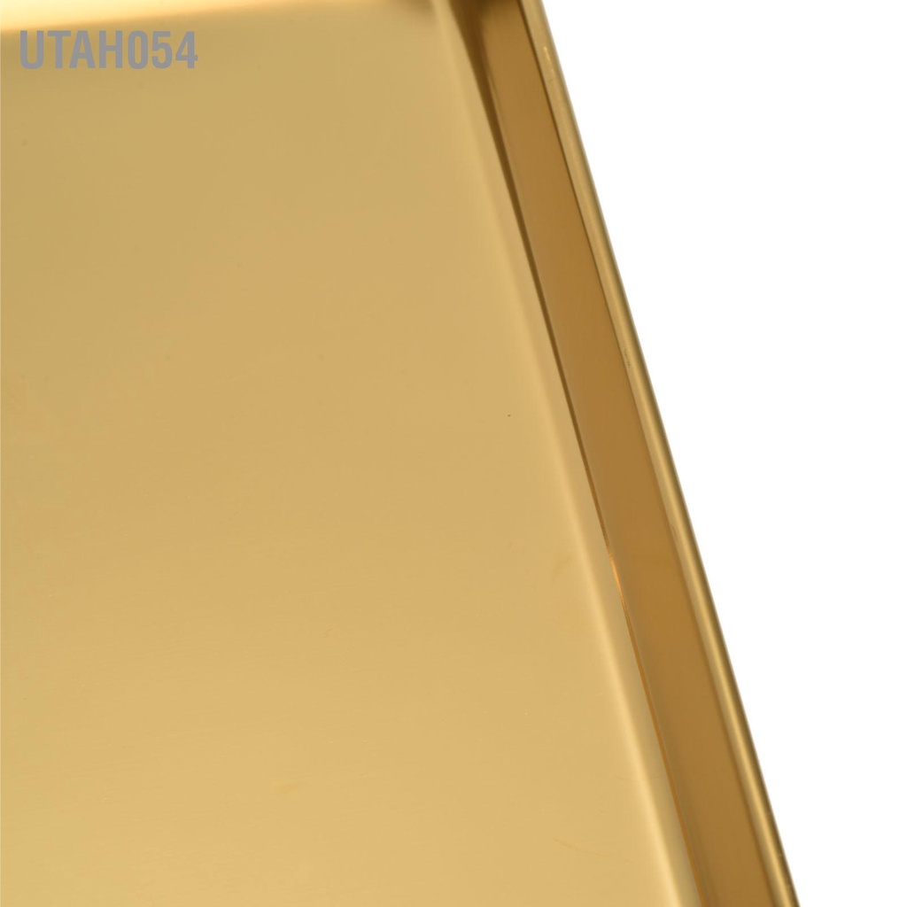 Utah054 Khay hình chữ nhật bằng thép không gỉ Đáy phẳng Nhà hàng Trang chủ đáy vàng