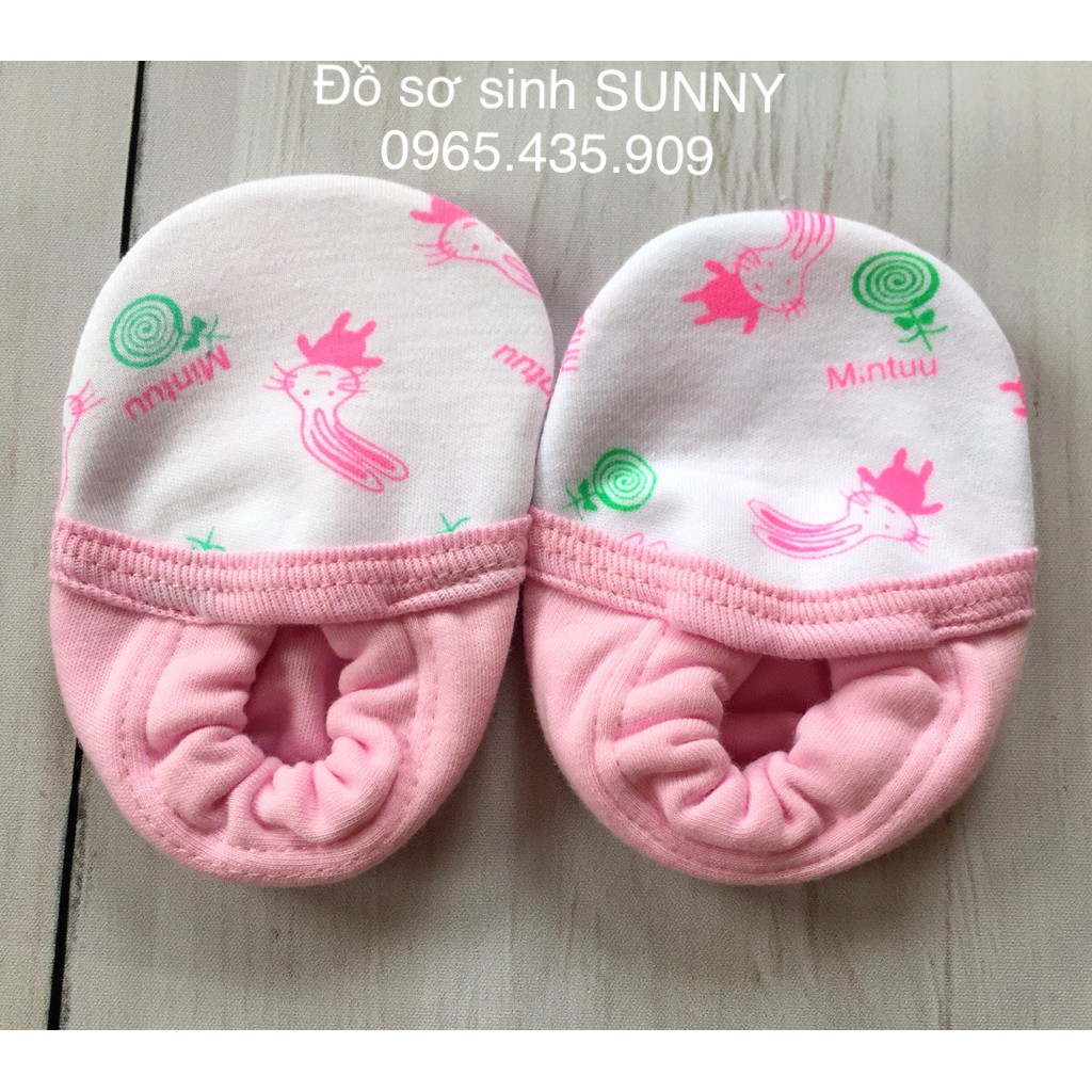 SET 3 ĐÔI GIÀY VẢI MINTU CHO BÉ SƠ SINH SIZE 2-6 THÁNG