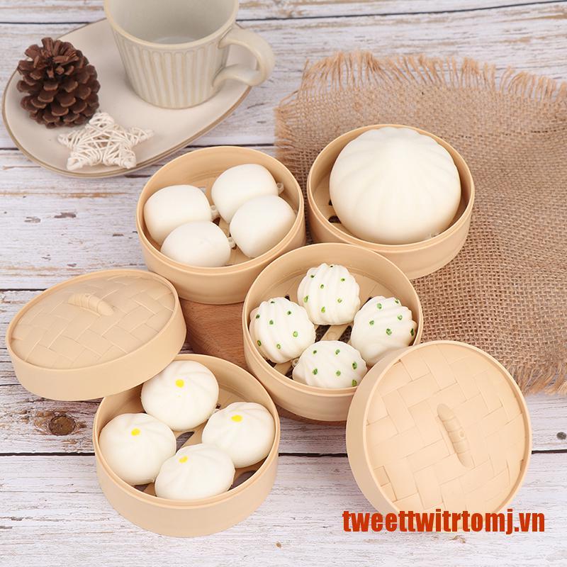 1 Set Đồ Chơi Bóp Hình Bánh Bao Hấp Giúp Giải Tỏa Căng Thẳng