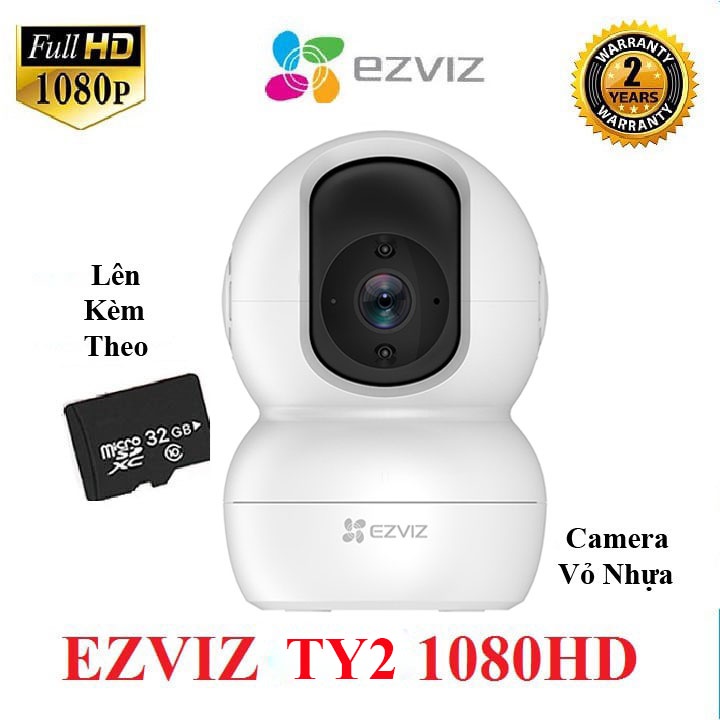 Camera Wifi EZVIZ TY2 1080P -CHÍNH HÃNG-  Đàm Thoại 2 Chiều,Quay Quét 360 Độ Thông Minh , Hình ảnh Full HD-BẢO HÀNH 24 T