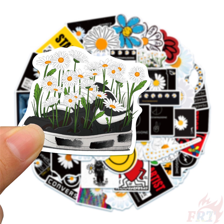 Bộ 50 Cái / Bộ ❉ Miếng Dán Trang Trí Hình Hoa Cúc Thời Trang 03 G-DRAGON ❉ Sticker Dán Trang Trí Chống Thấm Nước