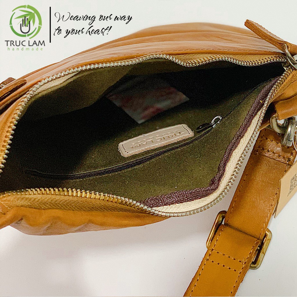 Túi Đeo Chéo Thời Trang Nam Da Bò Thật Cao Cấp Ba Khóa Kéo – Trúc Lâm Handmade