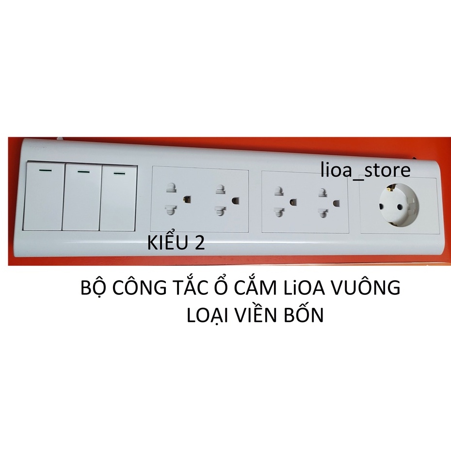 BỘ CÔNG TẮC Ổ CẮM LiOA - LOẠI VIỀN BỐN LẮP CHÌM.