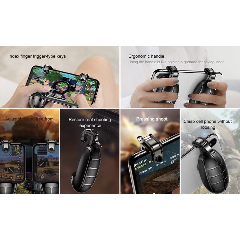 [Baseus]Bộ gamepad nút chơi game PUBG cho điện thoại máy tính bảng chính hãng (màu ngẫu nhiên)