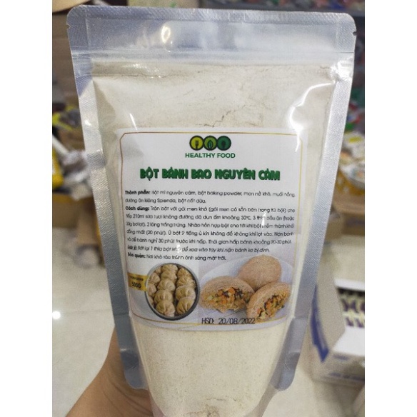 Trộn sẵn 500g Bột BÁNH BAO nguyên cám ăn kiêng giảm cân Eatclean