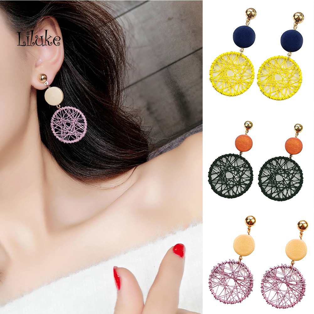 Khuyên tai hợp kim dạng tròn độc đáo