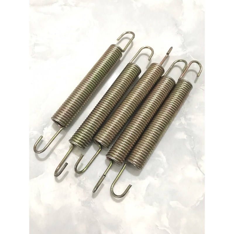 LÒ XO kéo 2 đầu có móc- dây thép 2,5mm. vàng.