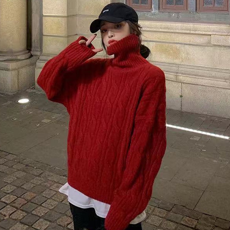 Áo Len Cao Cổ Dài Tay Phong Cách Hàn Quốc - 6 mầu Trắng Đỏ Xanh Đen Hồng tím Vàng - Hanlly Fashion - AL5