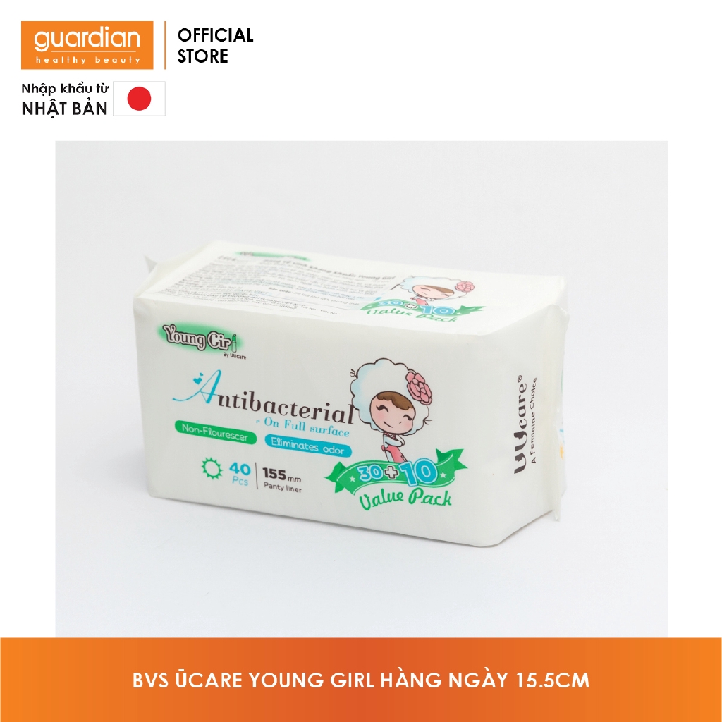 Băng Vệ Sinh UUcare Young Girl Kháng Khuẩn Hàng Ngày 15.5cm (40 Miếng)