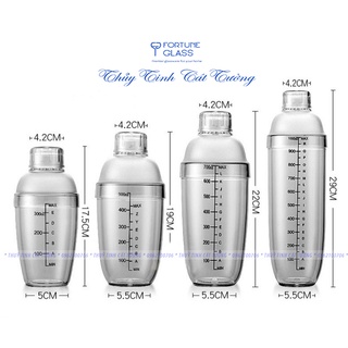 Bình shaker/ bình lắc nhựa trong có chia vạch nhiều dung tích