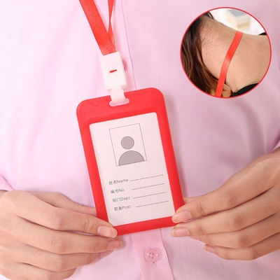 Đồ giữ thẻ tên ID có dây đeo chống thấm nước Băng thẻ tên bằng thẻ nhựa dây đeo thẻ