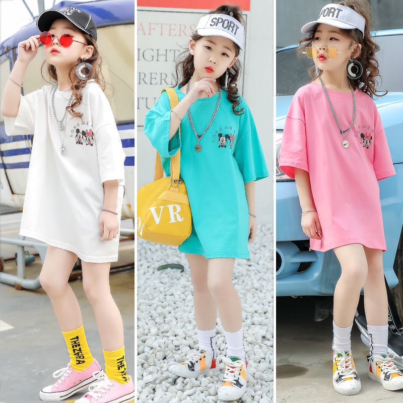 Đầm Thun Ngắn Tay Thời Trang Cho Bé Gái