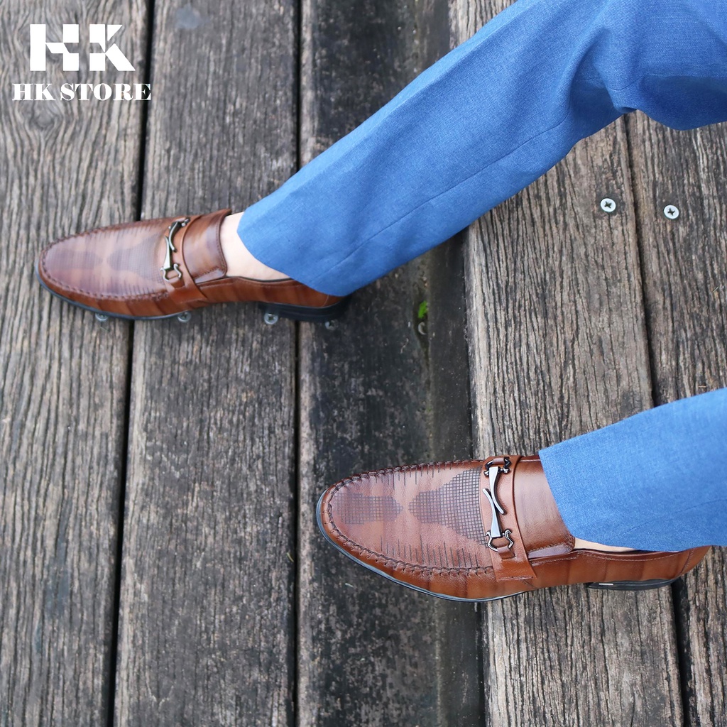 Giày tây lười nam hàng cao cấp chính hãng HK.STORE siêu nhẹ êm chân và chống nhăn da hoàn toàn.