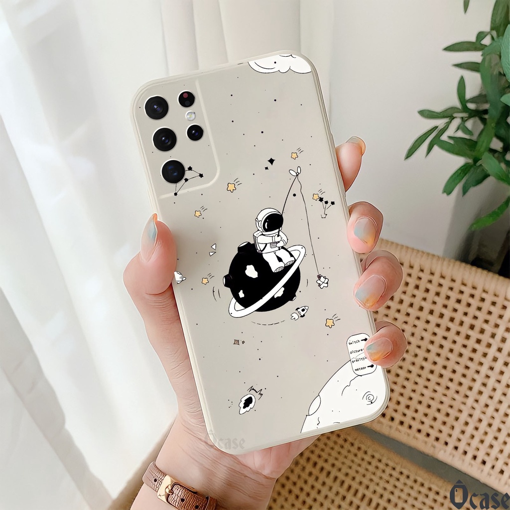 Ốp lưng Samsung S21 Ultra in hình Nasa  vũ trụ  cạnh viền vuông có bảo vệ camera