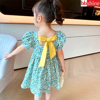 Váy cho bé gái, Đầm hoa nhí 8-24kg cho bé chất thô mềm dáng xòe có thắt nơ lưng và khóa kéo đáng yêu BBShine – D088