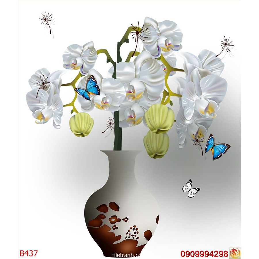 TRANH DÁN TƯỜNG 3D BÌNH HOA, LỌ HOA NHIỀU MẪU